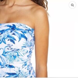 Tommy Bahama Indigo Garden Shirred Bandini Swim Top (Tankini Style) NWT